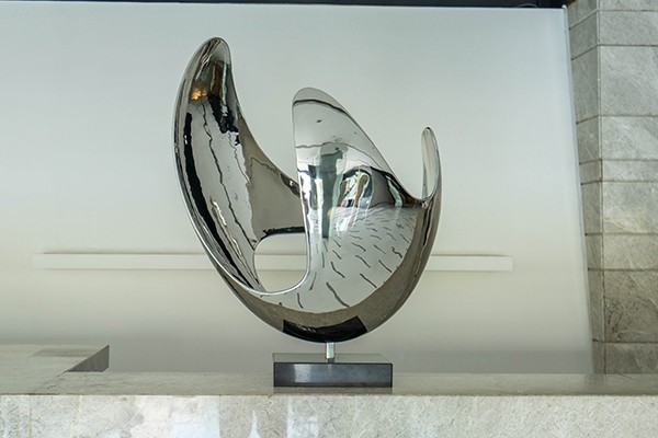 Stainless Steel Abstract Wave Sculpture For Living Rooms Decor